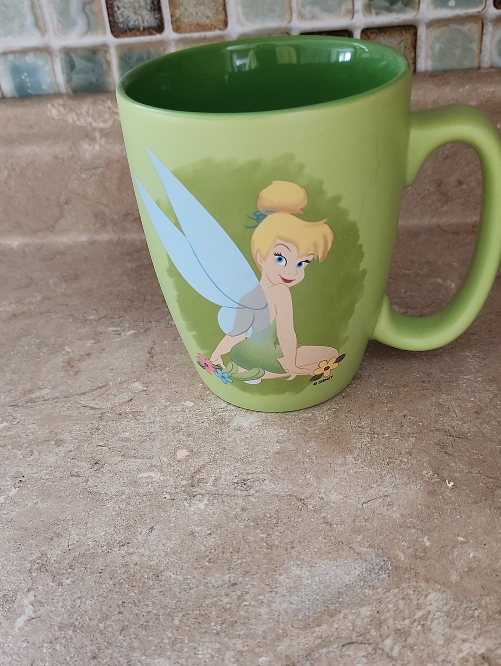 Disney Tinker Bell 5" Green Coffee Mug Ceramic Cup